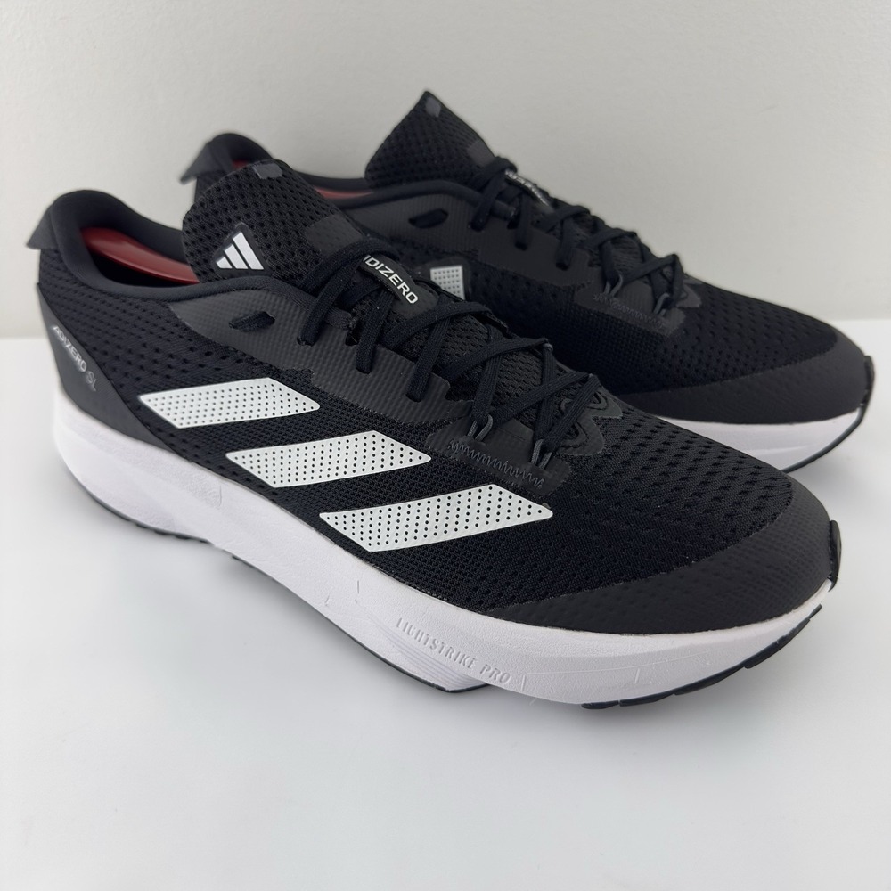 Adidas Adizero SL Men's Size 9.5 Black White Running Shoes‎ ID4216